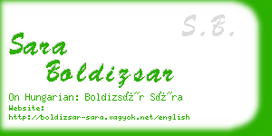 sara boldizsar business card